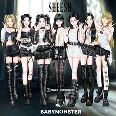 babymonster Kpop Drawings, Kpop Fanart, Cute Wallpaper Backgrounds, Cute Anime Pics