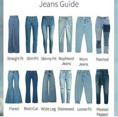 Jeans Guide, Fashion Design Books, Learning Tips, Fashion Dictionary, Western Wear Outfits, Fashion Terms, Types Of Jeans, Fashion Design Patterns, Clothing Design Sketches