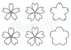 four different shapes of leaves on a white background