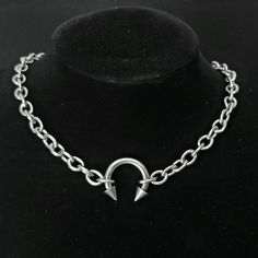 INTERNATIONAL ORDERS: shipping may take longer than stated, especially if you live in the US or Australia.  Message me for any questions or changes. Stainless steel / tarnish free / hypoallergenic 14 inches + 5cm extender Accessories Alt, Grunge Jewellery, Punk Piercings, Alt Jewelry, Punk Necklace, Alternative Grunge, Goth Accessories, Piercing Septum, Goth Necklace