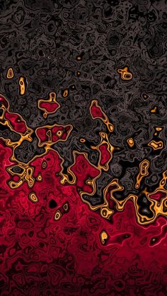 an abstract image of red and black colors with gold highlights on the bottom right corner