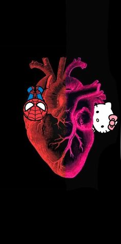 an image of a heart with a spiderman on it