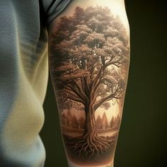 a man with a tree tattoo on his arm