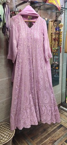 Check out this item in my Etsy shop https://www.etsy.com/listing/953657318/lucknowi-chikankari-anarkali-suit-hand Chikankari Couple Outfits, Lucknowi Anarkali Dress, Chikankari Georgette Suits, Lace Anarkali Suits, Lakhnavi Dress Pattern, Georgette Chikankari Anarkali, Lucknowi Chikankari Anarkali Suits, Lucknowi Anarkali Suits, Lucknowi Kurta Woman