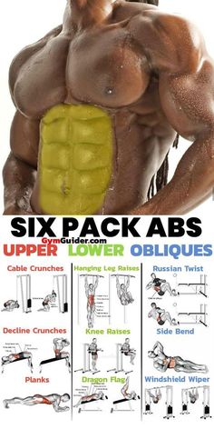 the six pack abs upper and lower oblongs are shown in this advert