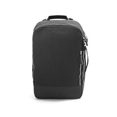 a black backpack on a white background