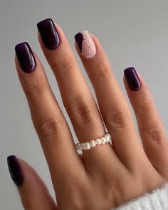 Winter 2023 Nails, Nail Art Designs Winter, Nail Inspo Nail Art, Nail Art Designs 2023, Winter Nail Polish, Unghie Sfumate, Simple Gel Nails, Casual Nails, Work Nails