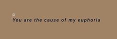 the words you are the cause of my euphria written on a brown background