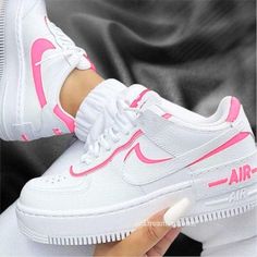 Pink Custom Air Force 1 Shadow-shecustomize Pink Air Force 1, Skor Sneakers Nike, Παπούτσια Nike Free, Pink Nike Air, Обувь Air Jordan, Air Force One Shoes, Buty Marki Nike, Tenis Nike Air, Boty Nike