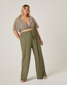 The Curve Woven Summer Pants are perfect for days when you want to be comfortable and cool but still look cute! These pants feature a stretchy knit lining on the hips and thighs, and an elastic waist with a functional drawstring. The material is a non-stretchy woven with a flowy, wide leg silhouette and no pockets. These pants are made from 100% rayon and lining is 100% polyester. Hand wash cold. Imported. Model is wearing a size 1XL. Summer Pants, Black Pants, Harem Pants, Elastic Waist, Wide Leg, Plus Size, Elastic, Knitting, Pants