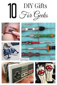 the top ten diy gifts for geeks are on display in this collage