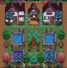 an image of a game map with houses and trees