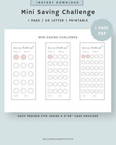 the printable mini saving challenge