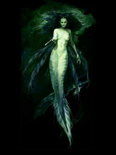 Iain Mccaig, Dengeki Daisy, Mermaid Artwork, Fantasy Mermaids, Samurai Tattoo, Mermaids And Mermen, Vampire Knight, Sea Monsters, Mystical Creatures