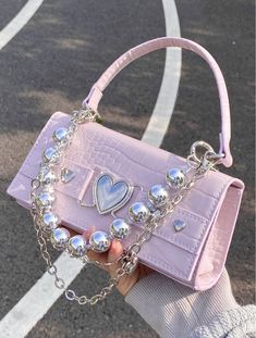 Luxury Bags Collection, Aesthetic Bags, Girly Bags, Fancy Bags, Pretty Bags, Cute Purses, Heart Decorations, Cute Bags, Womens Purses