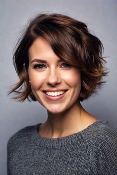 Textured Tousled Wavy Bob Cut Easy Haircuts, Gala Hair, Mom Hair, Easy Hair Cuts, Classy Hairstyles, Corte Bob, Short Hair Lengths, Wavy Bob, Natural Gray Hair