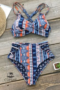 Choose boho style and organize your beach travel! #trends #CUPSHE #newarrival #bikini Flower Dance, Cute Bathing Suits, Cute Swimsuits, Boho Print, Boho Beach, Summer Vibes, Bathing Suits, Two Piece