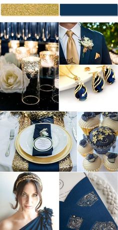 blue and gold wedding color scheme