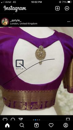 Purple Blouse Back Neck Designs, Blouses Boat Neck Designs, Bot Nek Blouse Designs, Cotton Blouse Designs Latest Boat Neck, Pattu Blouse Design Models Back Neck, Pattern Blouses For Sarees Pattu, Latest Blouse Pattern For Silk Saree, Traditional Blouse Designs Back, Boat Neck Back Design Blouses