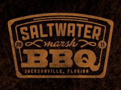 the logo for saltwater ranch bbq in jacksonville, florida on a black background