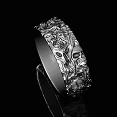 Unleash the rebel within and make a bold statement with the Demos Ring - a masterclass in Gothic jewelry that exudes the untamed spirit of bikers and the edgy essence of skull symbolism. Crafted for the man who dares to stand out, this striking Skull Ring is more than an accessory; it's a testament to individuality and fearless self-expression. Indulge in the opulence of 14KT Gold Over craftsmanship that envelops the intricate skull design in a luxurious sheen, ensuring your ring is not only a v Ring Man, Pattern Ring, Birthday Ring, Unisex Ring, Skull Ring, Skull Design, Ring Unique, Gothic Jewelry, Jewelry Patterns