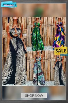 New Summer Women's Clothes Digital Printing Beach Women's Jumpsuit Casual Halter Neck Jumpsuit For Beach Season, Casual Halter Neck Jumpsuits And Rompers For Beach, Casual Halter Neck Jumpsuit For The Beach, Sleeveless Tropical Jumpsuits For Beach, Tropical Sleeveless Jumpsuits And Rompers For Beach, Tropical Sleeveless Beach Jumpsuits And Rompers, Summer Vacation Halter Neck Jumpsuits And Rompers, Summer Vacation Printed Jumpsuits And Rompers, Sleeveless Jumpsuits For Summer Beach Party