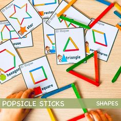 these popsicle sticks are perfect for learning shapes