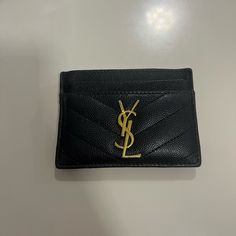 Ysl Card Holder In Great Condition. Ysl Cardholder, Ysl Card Holder, Saint Laurent Accessories, Key Card Holder, Yves Saint Laurent, Saint Laurent, Card Holder, Women Accessories, Gold