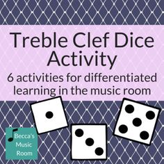 the cover of treble clef dice activity