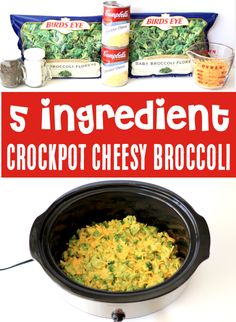 ingredients for crockpot cheesy broccoli in an instant pressure cooker