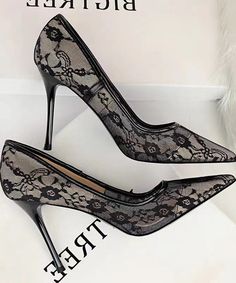 Pointed Toe Stiletto High Heels Female Lace Mesh Sexy Bed Hollow Single Shoes Spring New Wedding Shoes Pumps, Beige Flats, Lace Pumps, Shoes Beige, Mesh Heels, Lace Heels, Super High Heels, Stiletto Shoes, Pointed Toe Shoes