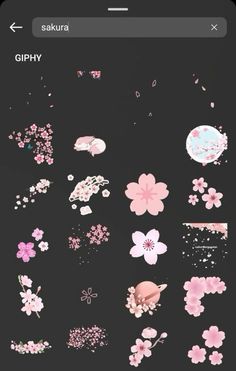 an iphone screen with pink and white flowers on it's black backgrund