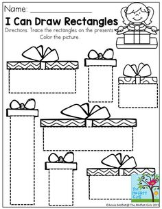 a printable worksheet for children to learn how to draw rectangles