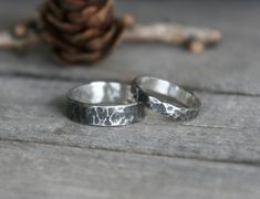 These beautiful organic bands are made of sterling silver which has been hammered and given a dark antique or a satin silver finish. Very comfortable to wear with a unique handmade rustic look, ideal as an every day ring or as wedding or couple rings.  You can choose the 3mm, 5mm or 8mm width for your ring or the bands set you prefer. If you prefer a different finish for your ring(s), please let me know in a message. All our jewelry is made in our studio by hand and we use only traditional silve Rustic Sterling Silver Rings For Anniversary, Rustic Silver Wedding Rings, Rustic Hand Forged Wedding Rings, Rustic Hand Forged Rings For Anniversary, Rustic Hammered Jewelry For Anniversary, Rustic Hand Forged Promise Ring, Rustic Hand Forged Silver Rings, Rustic Sterling Silver Rings In Silver Color, Rustic Silver Promise Ring