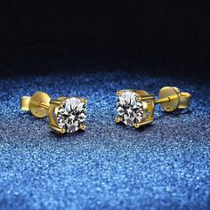 With a diamond-like appearance, a pair of vvs1 moissanite earrings will give you sparkle to match your daily outfit. Moissanite is the most beautiful jewel in the world with more brilliance, fire, and luster than any other jewel. Details Material 925 Sterling Silver Carat Weight 1.0 ct / 2.0 ct Color Grade D Clarity Grade VVS1 Cut Grade Excellent Package content A ring, a gift box, a warranty card, a GRA moissanite report Diamond Earrings Wedding, Claw Earrings, Diamond Earrings For Women, Moissanite Earrings, Fine Earrings, Girls Earrings, Sterling Silver Earrings Studs, Gold Plated Silver, Moissanite Diamonds