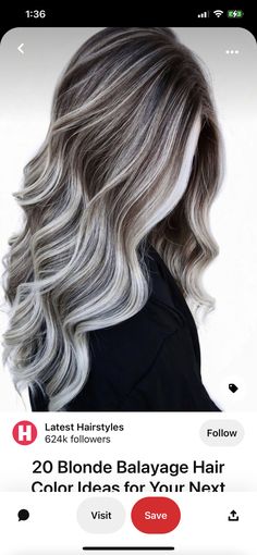 Grey Hair Lowlights, Hair Color Grey Silver, Grey Blonde Hair, Ash Blonde Hair Colour, Icy Blonde Hair, Hair Extensions For Short Hair, Ash Hair Color