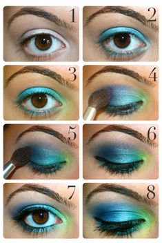 Trucco Smokey Eye, Colorful Makeup Tutorial, Brown Eyed Girl, Blue Smokey Eye, Make Up Tutorials, Makeup Tutorial Step By Step, Dramatic Eye Makeup, Smokey Eye Makeup Tutorial, Dramatic Eyes