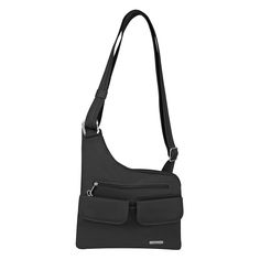 "This Travelon anti-theft crossbody bag helps you travel smart. Locking compartments and cut-proof strap add security. Variety of pockets hold all your essentials. Adjustable strap and LED light add convenience. 900-denier nylon construction ensures lasting use. 8\"H x 6\"W x 1\"D Nylon Manufacturer's 1-year limited warrantyFor warranty information please click here Model Numbers: Black: 42373-50 Chocolate: 42373-75 Purple: 42373-15 Size: One Size. Gender: female. Age Group: adult. Material: Pol Crossbody Travel Bag, Travelon Bags, Classic Crossbody Bag, Anti Theft Bag, Travel Safety, Camping Ideas, Anti Theft, Flap Pocket, Travel Accessories