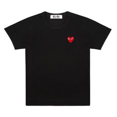 Shop the Red Play Comme des Garçons T-Shirt (Black) on the Dover Street Market New York E-Shop Available online with express delivery and free US returns. Trendy Black T-shirt With Heart Print, Red Heart Graphic T-shirt For Streetwear, Black Trendy T-shirt With Heart Print, Casual Black T-shirt With Heart Shape, Casual Black Heart-shaped T-shirt, Black Casual Heart-shaped T-shirt, Black Heart-shaped Casual T-shirt, Black Crew Neck T-shirt With Heart Print, Casual Red Heart-shaped T-shirt