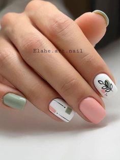 Elevate your nail game with this stunning floral nail art design. The delicate flower in the center adds a touch of elegance to your manicure. #nailart #floraldesign #manicureinspo #nailgoals #beauty Sage Green Nails, Green Nail Art, Space Nails, Simple Gel Nails, Pretty Nail Art, Minimalist Nails, Floral Nails, Chic Nails, Fancy Nails