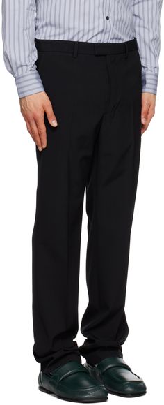 Plain-woven polyester- and wool-blend trousers. · Belt loops · Four-pocket styling · Zip-fly · Creased legs Supplier color: Black Black 4-way Stretch Trousers, Dries Van Noten, Wool Blend, Women Wear, Trousers, Wool, Van, Black, Color