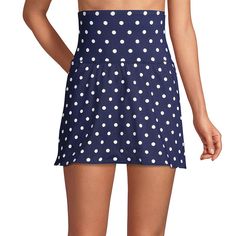 Whether you're swimming laps or lounging poolside, you're sure to love this women's Lands' End swim skirt. Whether you're swimming laps or lounging poolside, you're sure to love this women's Lands' End swim skirt. Chlorine Resistant UPF 50 sun protection Thigh minimizer Attached swim brief LinedFIT & SIZING 13-in. approximate length Elastic waistband Ultra high rise sits above the natural waist Medium-ImpactFABRIC & CARE Skirt & briefs: nylon spandex Hand wash Imported Size: 18. Colo Casual Skirted Swimwear, Spring Pool Fitted Skort, Polka Dot Skirted Bottoms For Summer, Summer Polka Dot Skirted Bottoms, Casual High Waist Swim Skirt For Vacation, Fitted Mini Skirt For Pool, Casual Polka Dot Swimwear For Spring, Casual High-waist Swim Skirt For Vacation, Casual Skirted Swimwear For Poolside