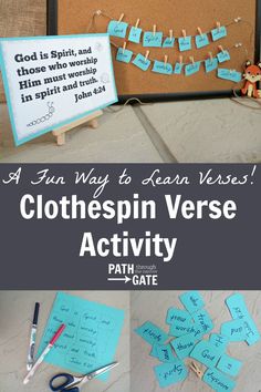 clothespin verse activity for kids to use with the bible's name and numbers