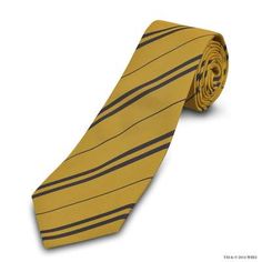 a yellow and black striped neck tie on a white background with clipping for text