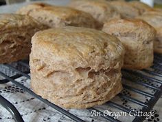 some biscuits are cooling on a wire rack