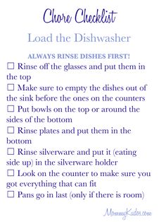 a close up of text on a white background description of dishwasher items and instructions