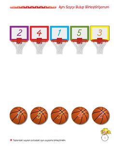 an info sheet with basketballs and numbers on it