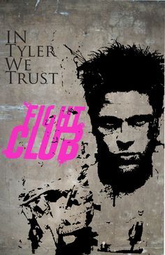 a man's face with the word club in pink on it, against a grungy background