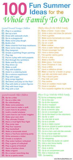 a poster with the words 100 fun summer ideas for the whole family to do on it