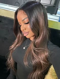 Black Hair With Brown Highlights, Black Hair Ombre, Future Hairstyles, Straight Blonde Hair, Black Hair With Highlights, Brown Highlights, Hair Growth Tips